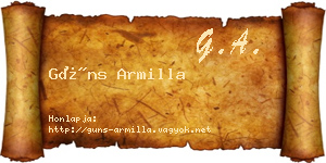Güns Armilla névjegykártya